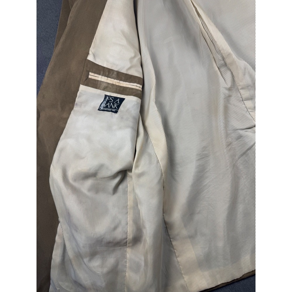 Jos A Bank Mens Tan Mircopoloy Blazer Sport Coat Jacket Size 44 R - Picture 5 of 9